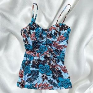 Y2k retro fairy floral mesh bustier cami